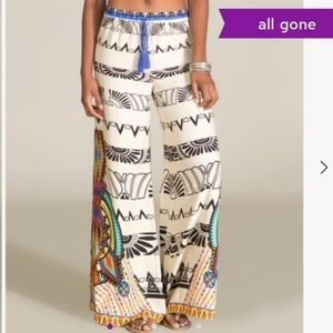Flying Tomato Ivory & Black Geometric Palazzo Pants
